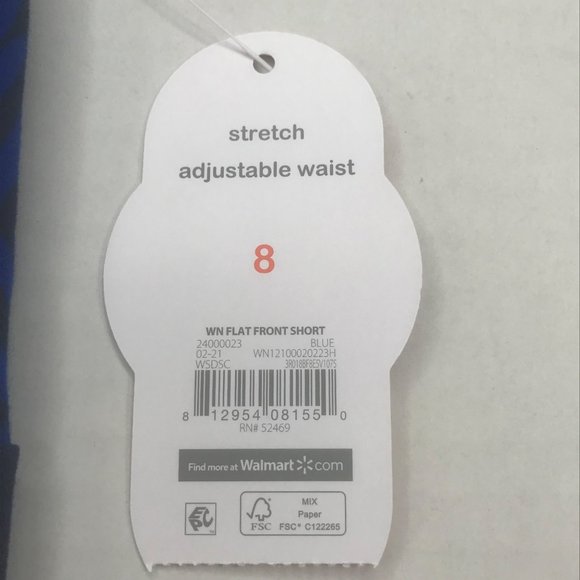 Wonder Nation Boy's Size 8 Adjustable Waist Flat Front Short Blue Palm Leaf New - Picture 4 of 13